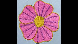 bordados flower easy beautiful gorgeous pink flower Simple Basic Latest stitch/Hand Embroider florar