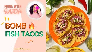 Authentic Baja Fish Tacos | Mexican Street Food 🔥 #fishtacos #mexicanfood