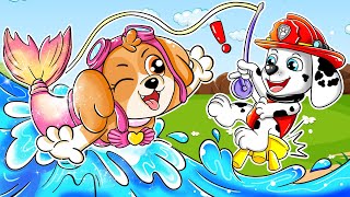 SKYE Turn Into Pretty Mermaid! - Very Funny Life Story - Paw Ultimate Rescue - Rainbow 3