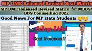 Revised Participate MBBS/BDS college list| Good News For MP state Students 😊| New college added