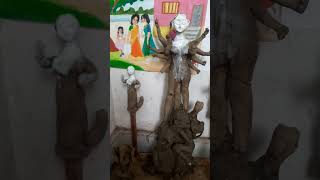 Small Durga thakur idol making 2024 part-1 #madurga #idol #clay #artandcraft #shorts #ytshorts