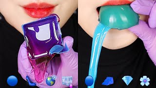 BLUE FOOD ASMR, ICE ASMR, WAX CANDY ASMR EMOJI FOOD ASMR 💙