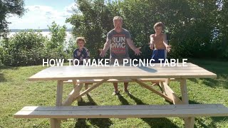 How to build a large picnic table. From Basic Dad.