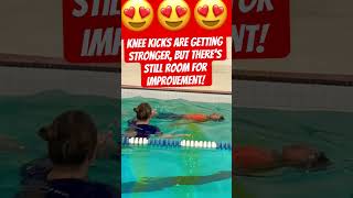 Knee kicks are getting stronger, but there’s still room for improvement! #swim  #swimminglessons