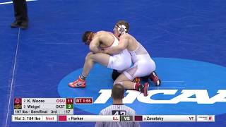 197lbs: Kollin Moore (Ohio State) maj dec Preston Weigel (Oklahoma State)