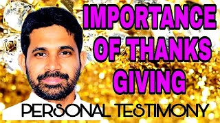 🟣The importance of thanks giving, Testimony - Fr Antony Parankimalil VC.