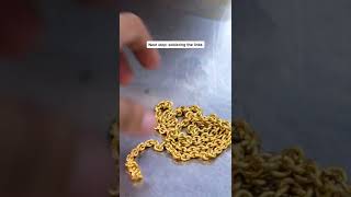 Part 3 - Making a 24k gold chain #gold #22kgold #handmadejewelry #goldjewellery #24kgold #shorts #pt