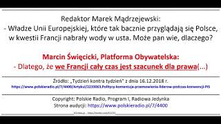 Marcin Święcicki (2018.12.16), Francja, szacunek dla prawa