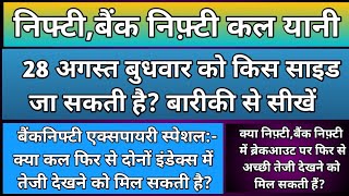 निफ़्टी,बैंकनिफ्टी में कल किस लेवल से गिरावट हो सकती है?Nifty & BankNifty Prediction for Wednesday