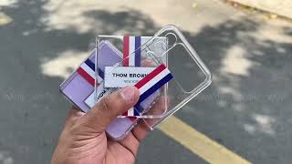 Ốp Samsung Z Flip Trong Suốt Thom Browne New York