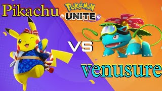 Pikachu VS Venusure||Pokemon Unite||