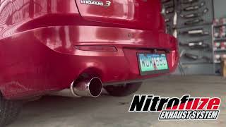 Kakimoto N1 Red badge with catback Full pipings soundcheck on Mazda 3 - Nitrofuze Garage