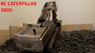 RC Excavator Selfmade CATERPILLAR 390D 1:8 180kg RC Excavator on the way to work Modellbagger