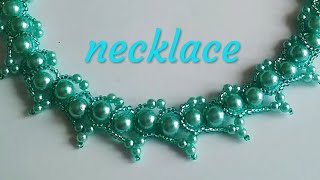 Beaded necklace. DIY. Колье из бисера и бусин. МК