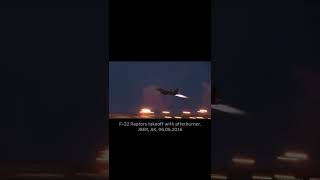 F-22 takeoff with afterburner | USAF, JBER, F119