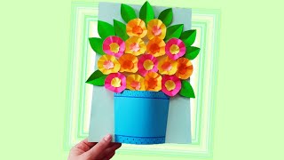 Аппликация цветы из бумаги в вазе. Collage Paper Flowers 🌸 DIY