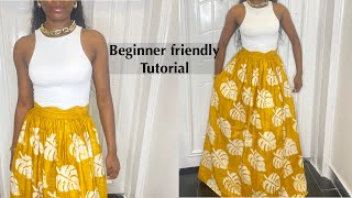 Beginner friendly gather skirt tutorial with pockets