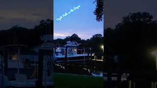 Peaceful sounds of frogs and crickets. Please like and subscribe! #travel #night #Florida #boats