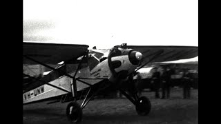 VH-UNW DH.75 Hawk Moth Takes Amy Johnson to Sydney Mascot Airport in 1931, Australia, F868