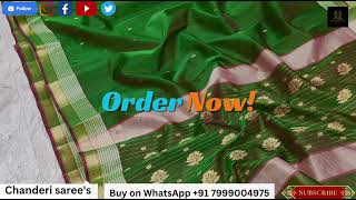 Chanderi saree's collection || all fabric available || saree code 121 || #silksaree