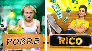 O engraçado confronto entre Rico vs Pobre! Pegadinhas na escola. Comédia em português