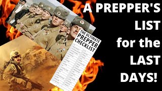 Preppers List for the Last Days