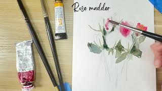 Painting watercolor roses  -Step by step tutorial  for beginners