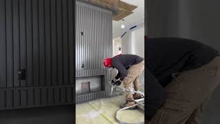 How to do spray paint on wall panels #painting #brampton #spray