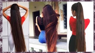 Beautiful, shining, smooth longhair bun dropping 🥵🥵🥵 very long hair flipping in the Air #longhair