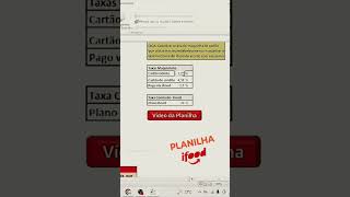 Planilha Ifood. controlar taxas #shorts #short #ifood #taxas #empreendedorismo