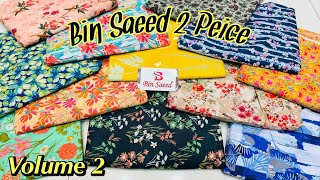 Bin Saeed 2 Piece | Bin Saeed Lawn Collection 2024 | Bin Saeed Lawn | Cloth Point