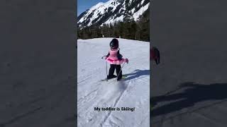 My toddler is Skiing! #shorts