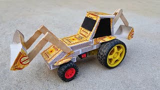 How to make JCB at Home from Matchbox | DIY JCB Backhoe Loader | Mini JCB Science Project