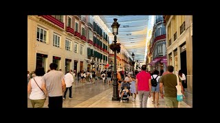 Busy Saturday Night In Malaga Spain Walking Calle Larios