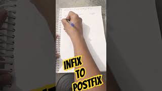 infix to postfix // short revision // fast learn //video #short # #productivity #code #dsa #infix