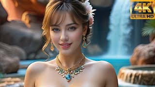 4K AI Girl Lookbook - Golden Hour with AI Sophia: A Waterfall Park Journey