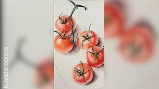 How to Paint | Watercolor Tomatoes