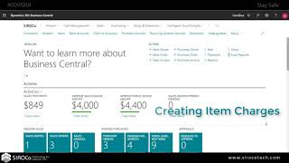 Dynamics 365 Business Central - Item Charges