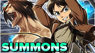 500+ GEMS WHALING!! - EREN MIKASA & LEVI SUMMONS! - Seven Deadly Sins Grand Cross AOT Collab