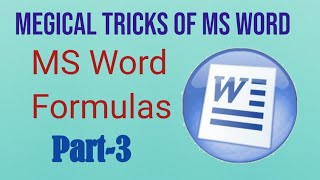 MS WORD Megical TRICKS SERIES | FORMULAS IN MS WORD| PART -3 | CALCULATION IN MS WORD.