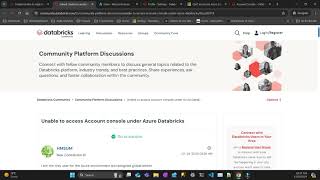 Unable to access Account console under Azure Databricks