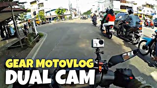 MOTOVLOG SETUP, PERALATAN DUAL CAM - IKUT RAON