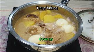 Kurma ayam, telur rebus dan ubi yang ringkas (Simple chicken, boiled eggs and potato kurma)