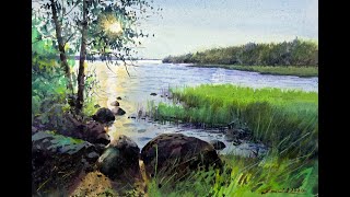 How to paint sunlight through the trees in watercolor