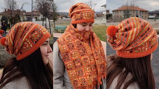 Perfect for Chilly Days: Warm and Stylish Crochet Granny Square Beanie Design | Crochet Hat Set