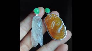 Gem Gardener: Icy White Jade Cicada & Icy Red Jade Carving