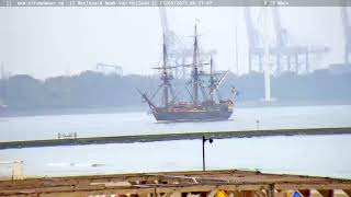 Zeilschip Götheborg gearriveerd in Hoek van Holland