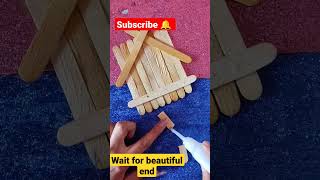 Beautiful ice cream stick craft😱 # easy diy craft😍 # yt shorts # shorts # viral shorts