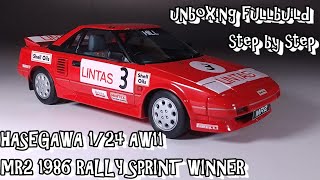 unboxing fullbuild HASEGAWA 1/24 AW11 MR2 1986 RALLY SPRINT Scale Car Plastic Model