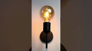 ARANDELA INDUSTRIAL HASTE CURVA PRETA LUMINÁRIA DE PAREDE CASA LUSTER #luminariadeparede #arandela